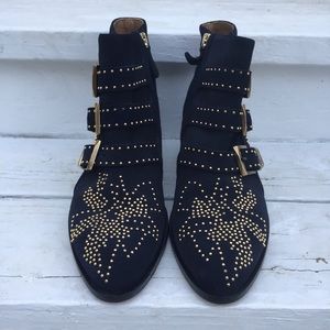 Chloe Susanna Boots in Navy Suede